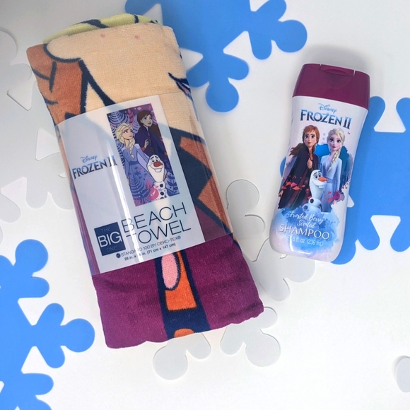 Beach Towel Disney PRINCESS Frozen 2, The Big One with Frozen 2 Shampoo Bath